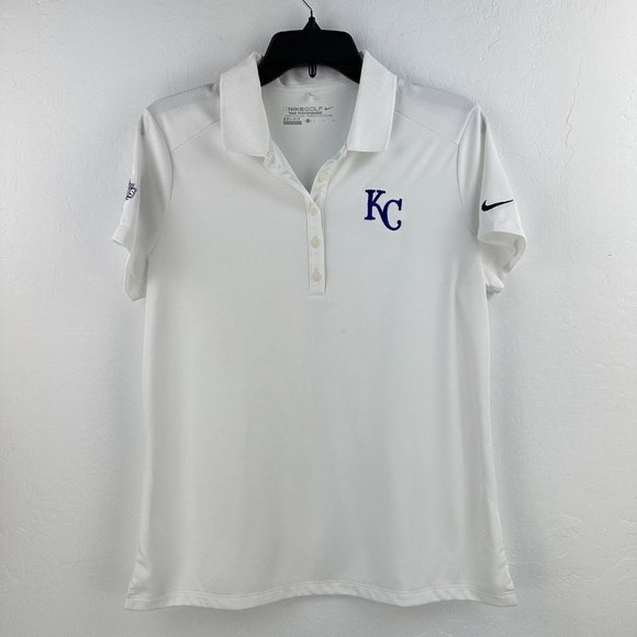 Nike Golf Womens White Kansas City‎ Royals Polo L Tour Performance World Series - Picture 1 of 7